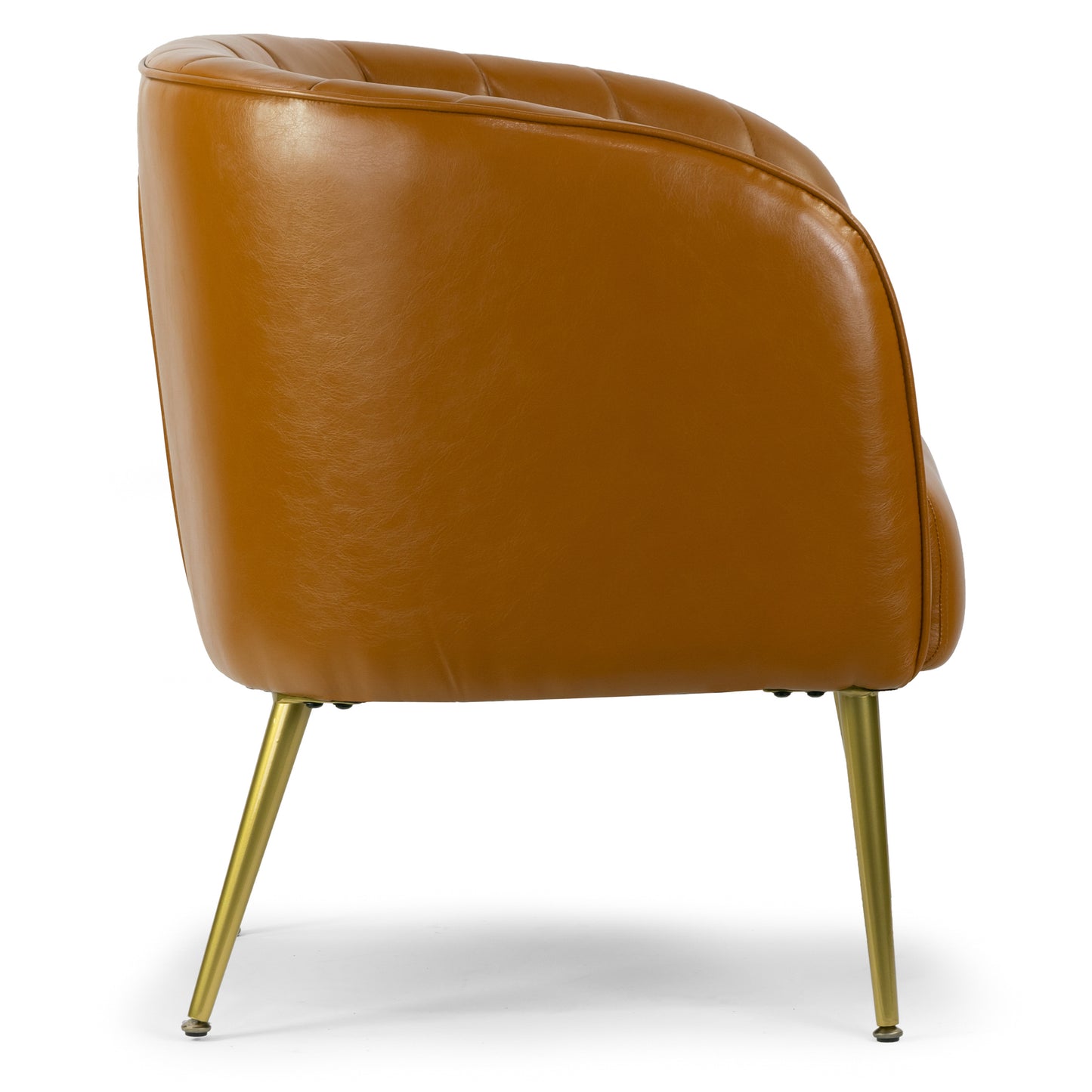 Avia Cappuccino Faux Leather Accent Chair with Decorative Stitching