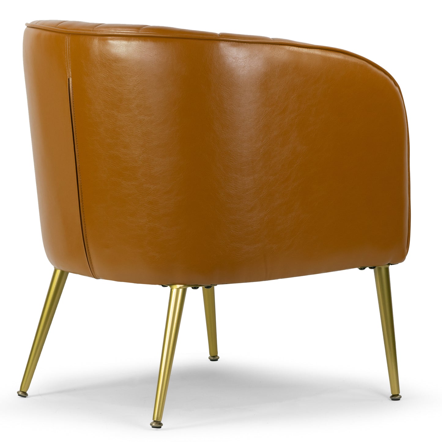 Avia Cappuccino Faux Leather Accent Chair with Decorative Stitching