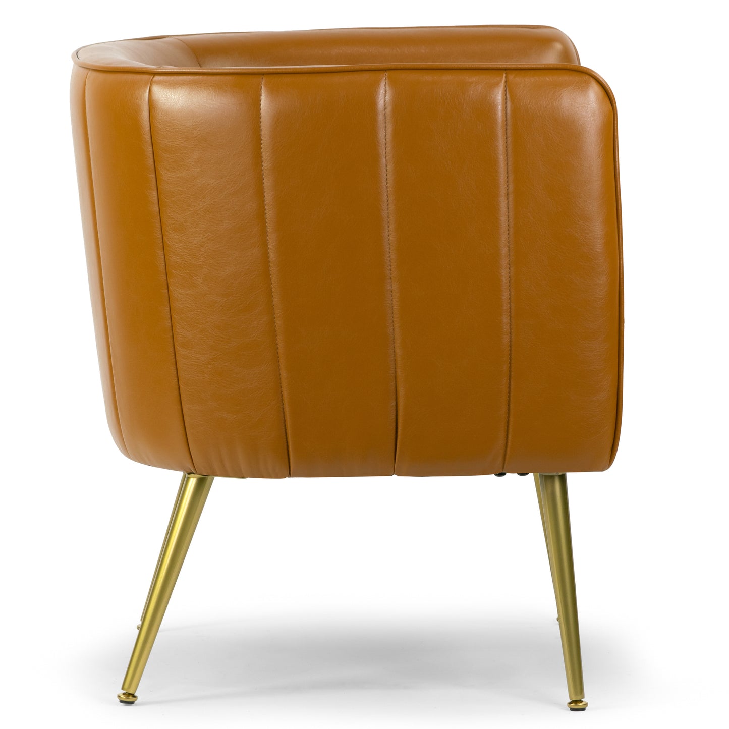 Avian Cappuccino Faux Leather Accent Chair with Decorative Stitching