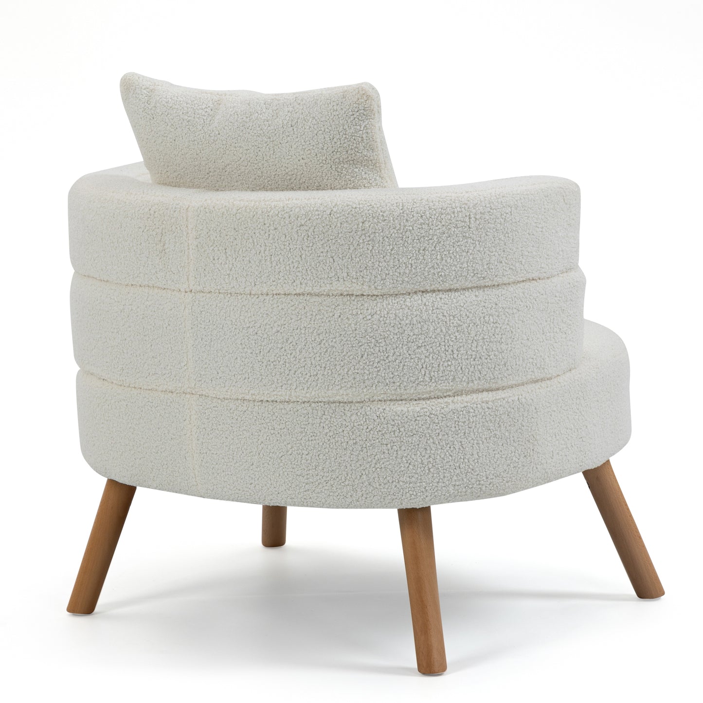 Azana White Boucle Accent Chair with Wood Legs