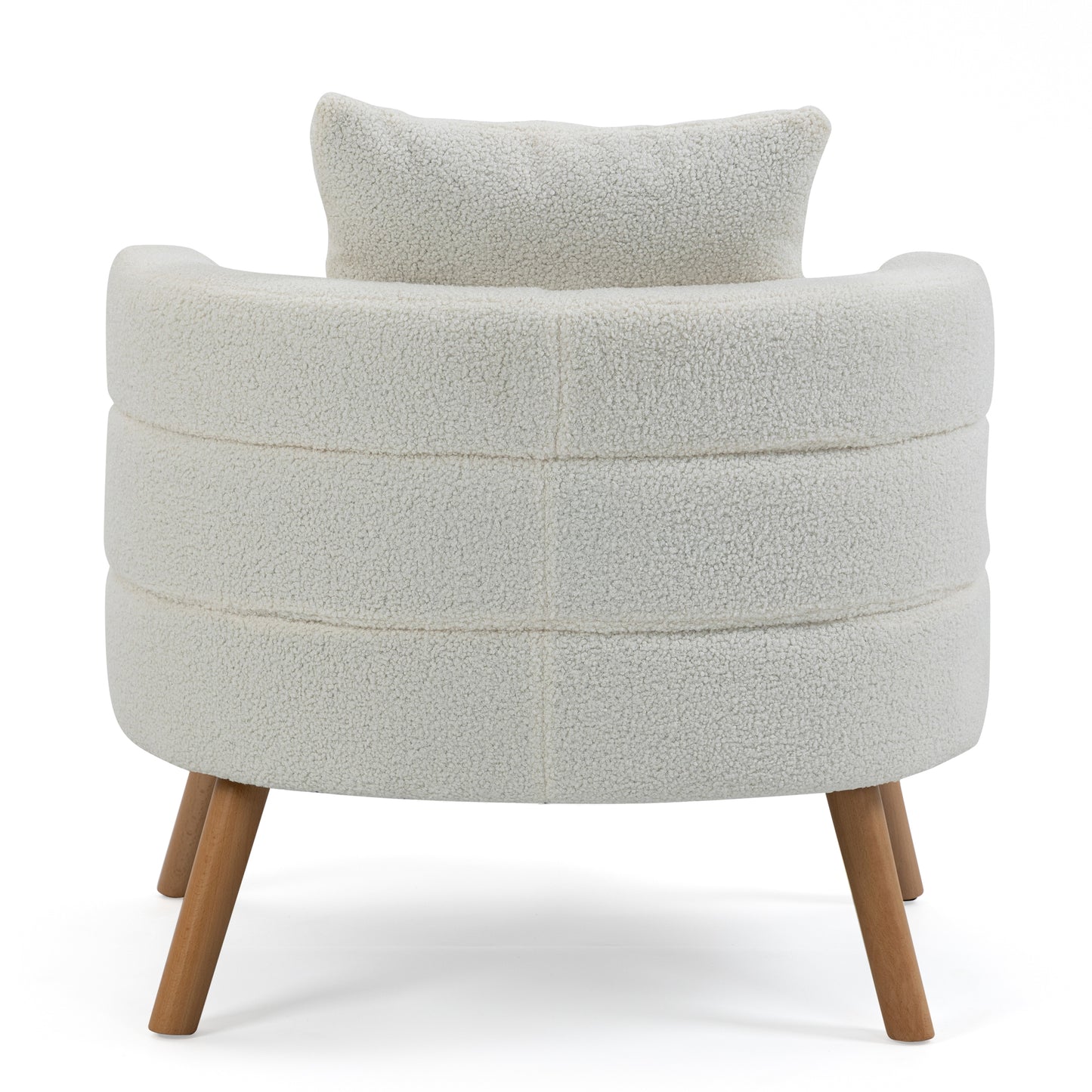 Azana White Boucle Accent Chair with Wood Legs