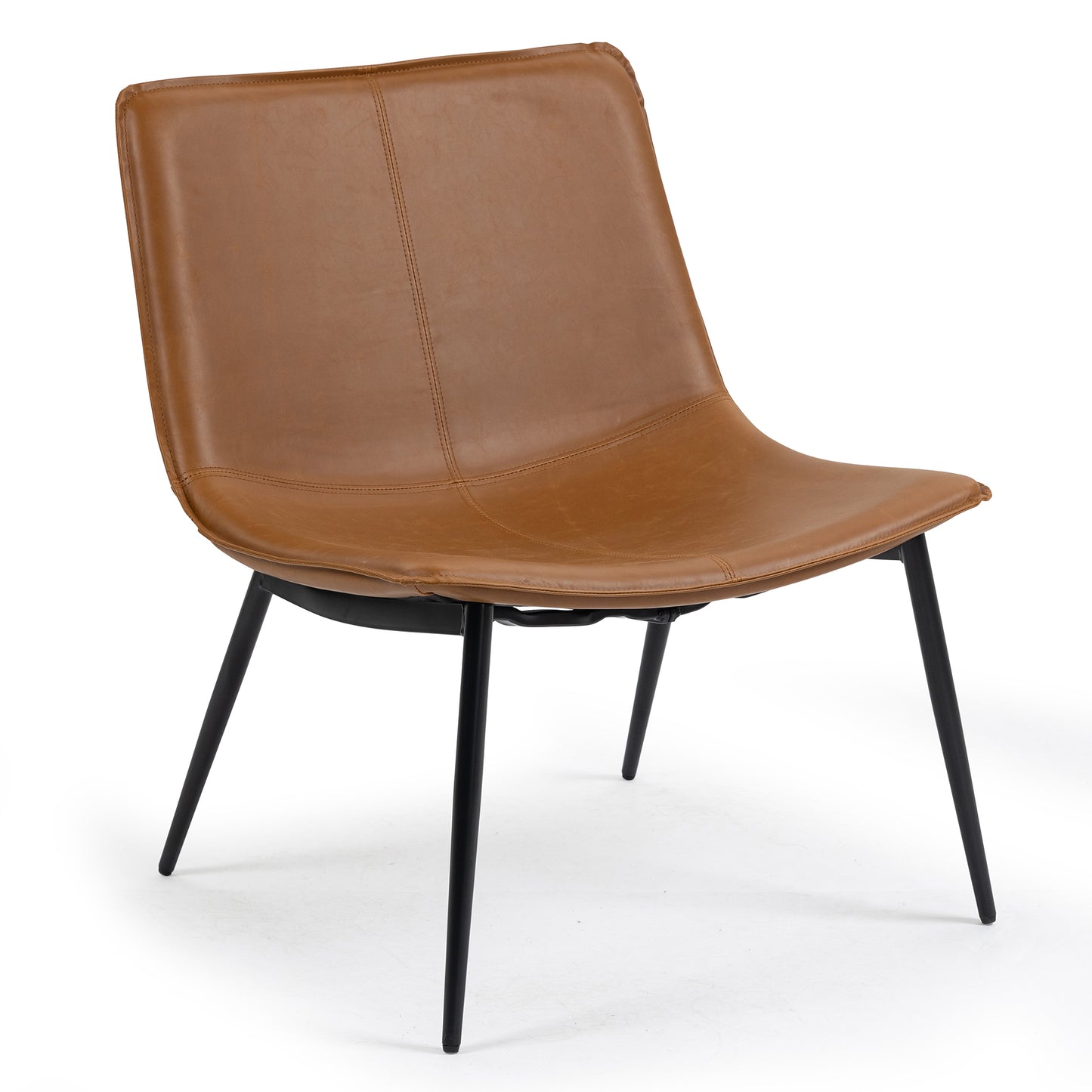 Barkley Light Brown Faux Leather Accent Chair