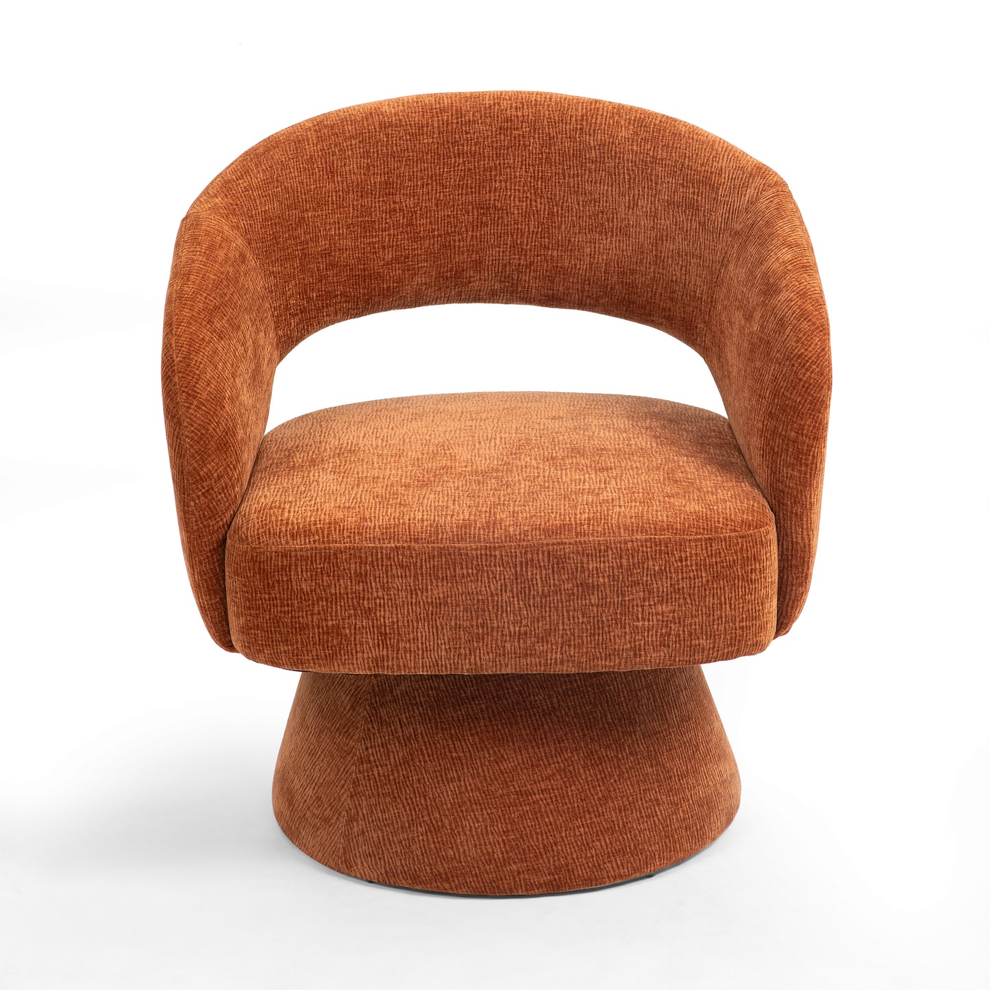 Belenus Orange Corduroy Fabric Swivel Accent Chair