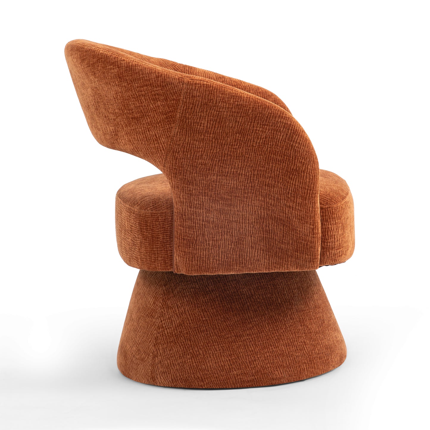 Belenus Orange Corduroy Fabric Swivel Accent Chair