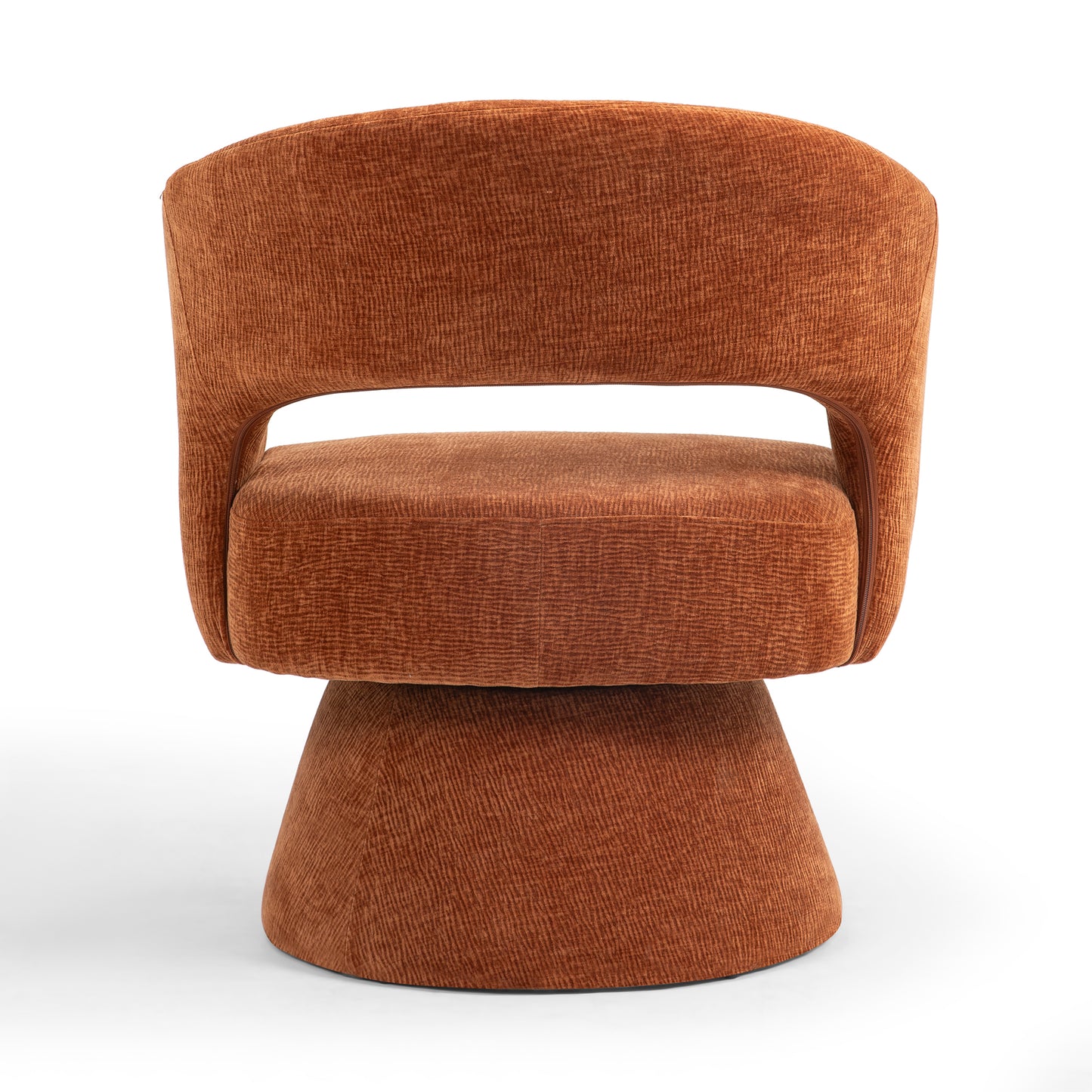 Belenus Orange Corduroy Fabric Swivel Accent Chair