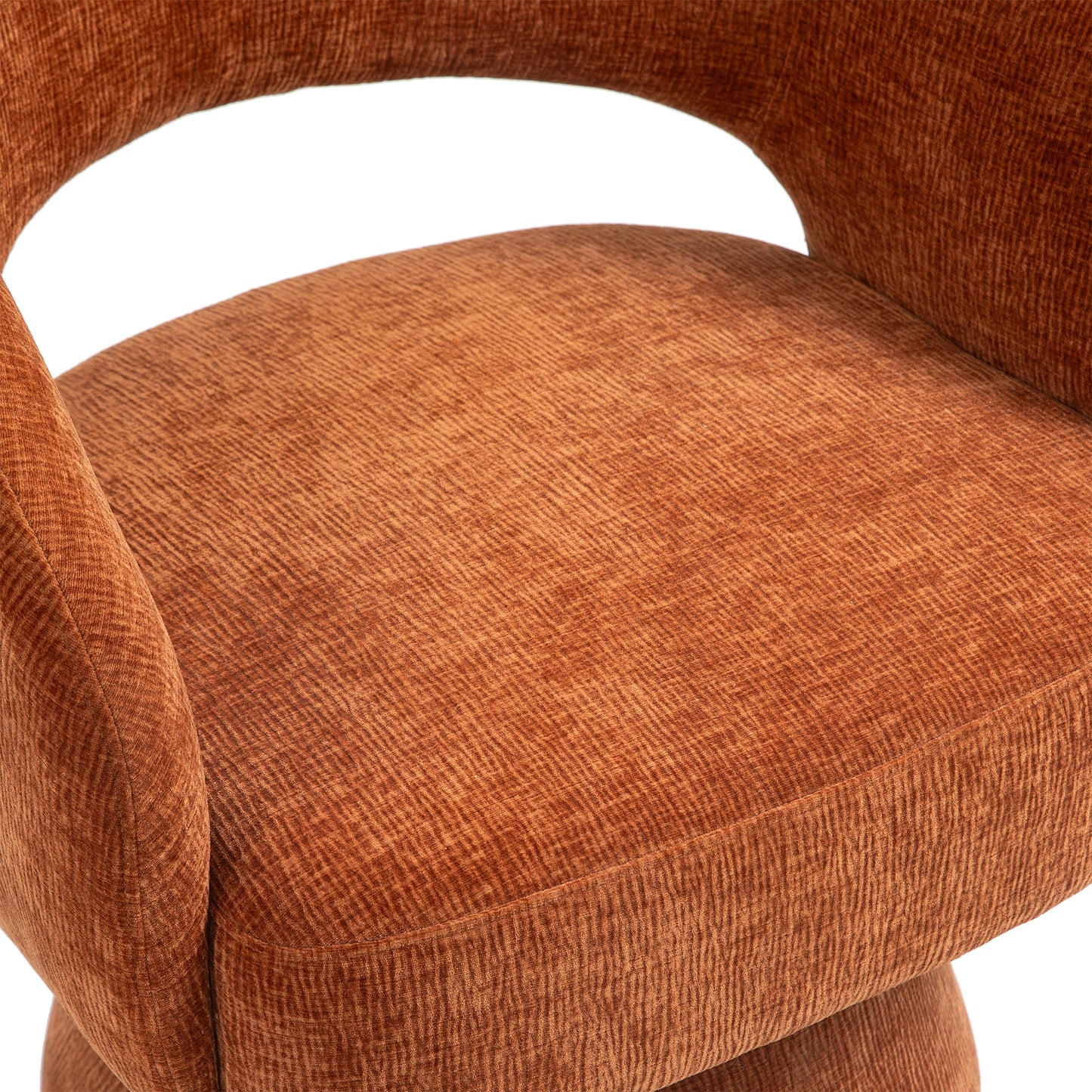 Belenus Orange Corduroy Fabric Swivel Accent Chair