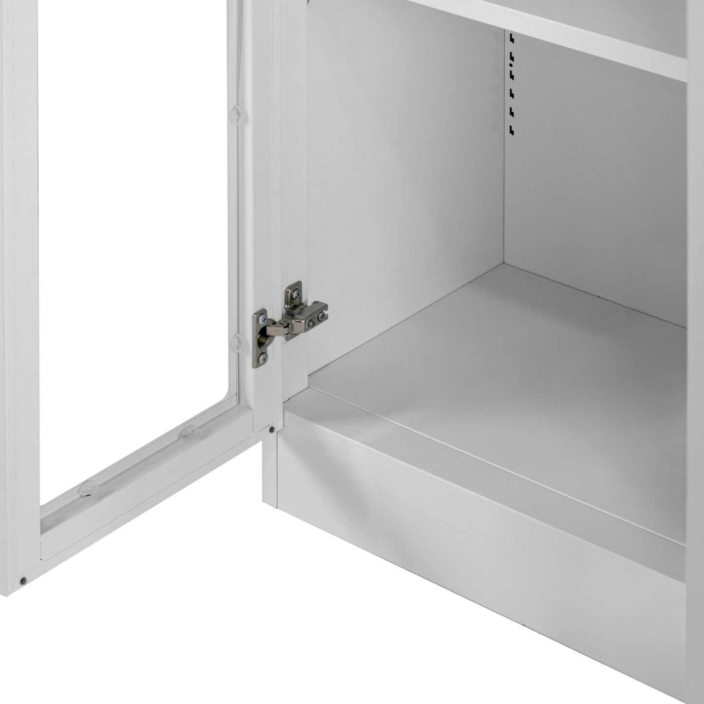Avidan 70-inch White French Door Metal Cabinet
