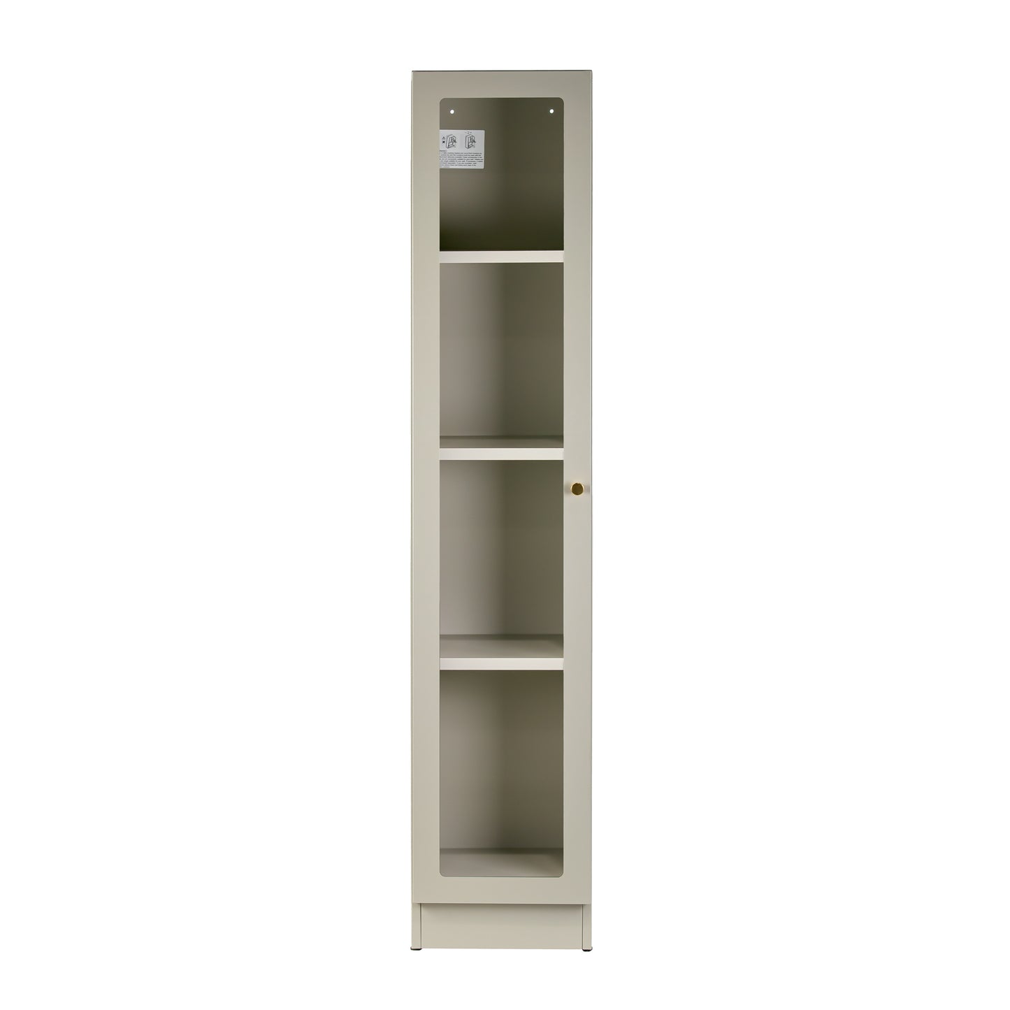Avila 59-Inch Gray Metal Cabinet with Clear Door