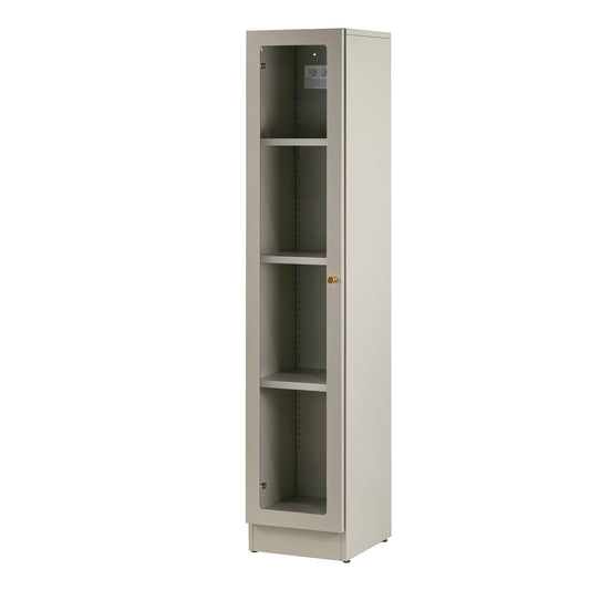Avila 59-Inch Gray Metal Cabinet with Clear Door
