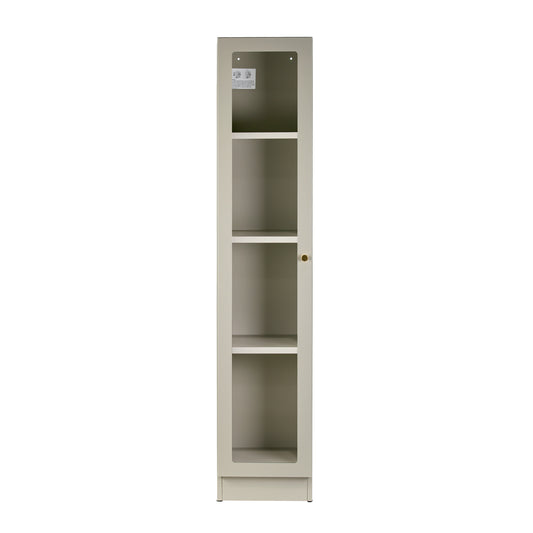 Avila 59-Inch Gray Metal Cabinet with Clear Door