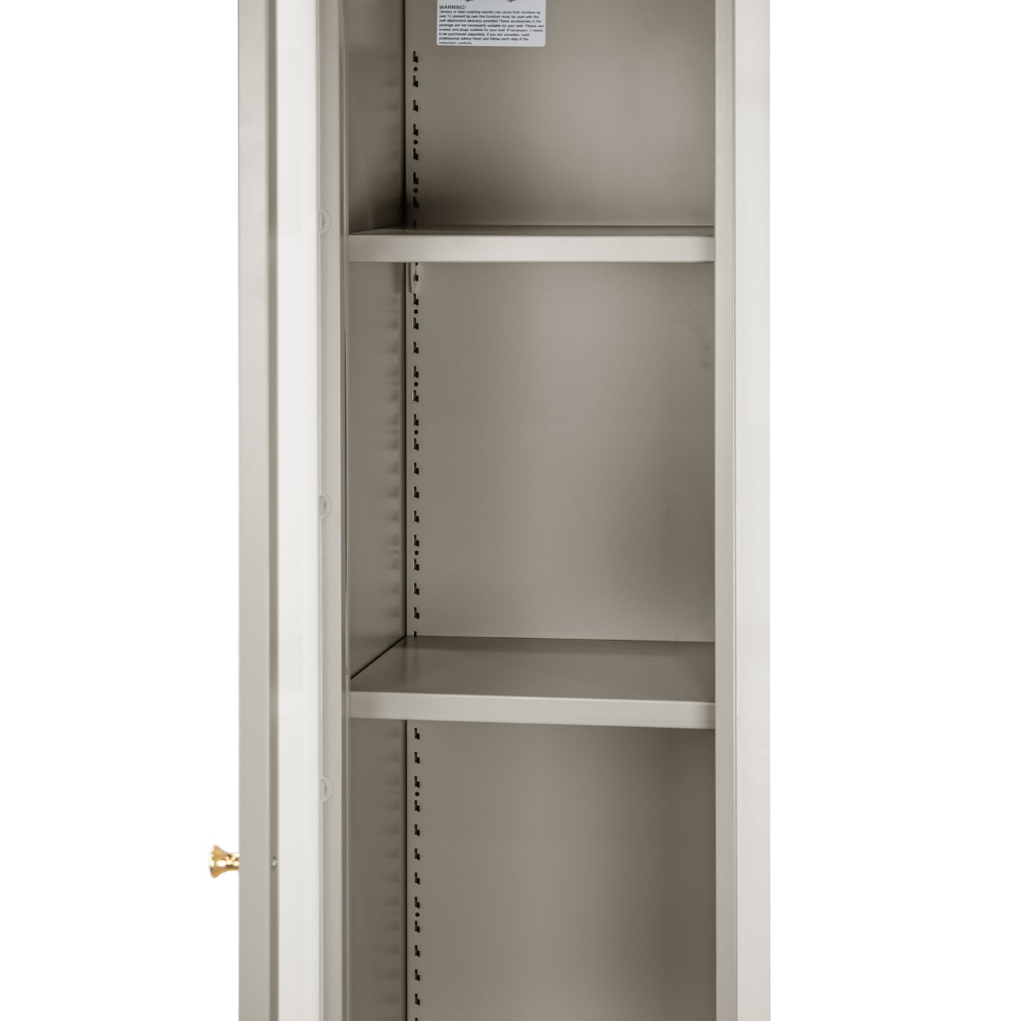 Avila 59-Inch Gray Metal Cabinet with Clear Door