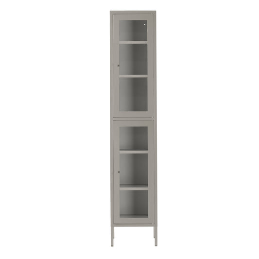 Avish 71-inch Gray Two Clear Door Metal Cabinet