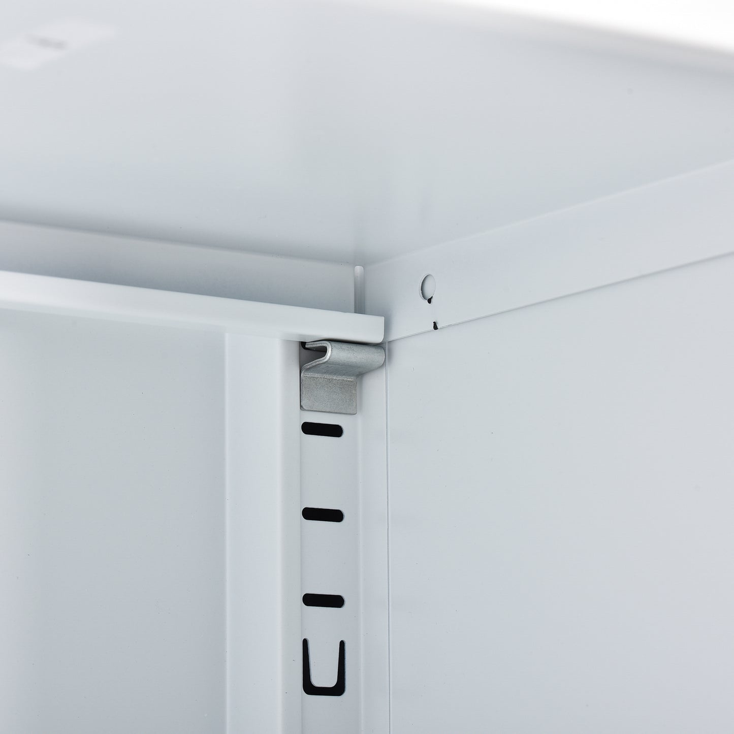 Avish 71-inch White Two Clear Door Metal Cabinet