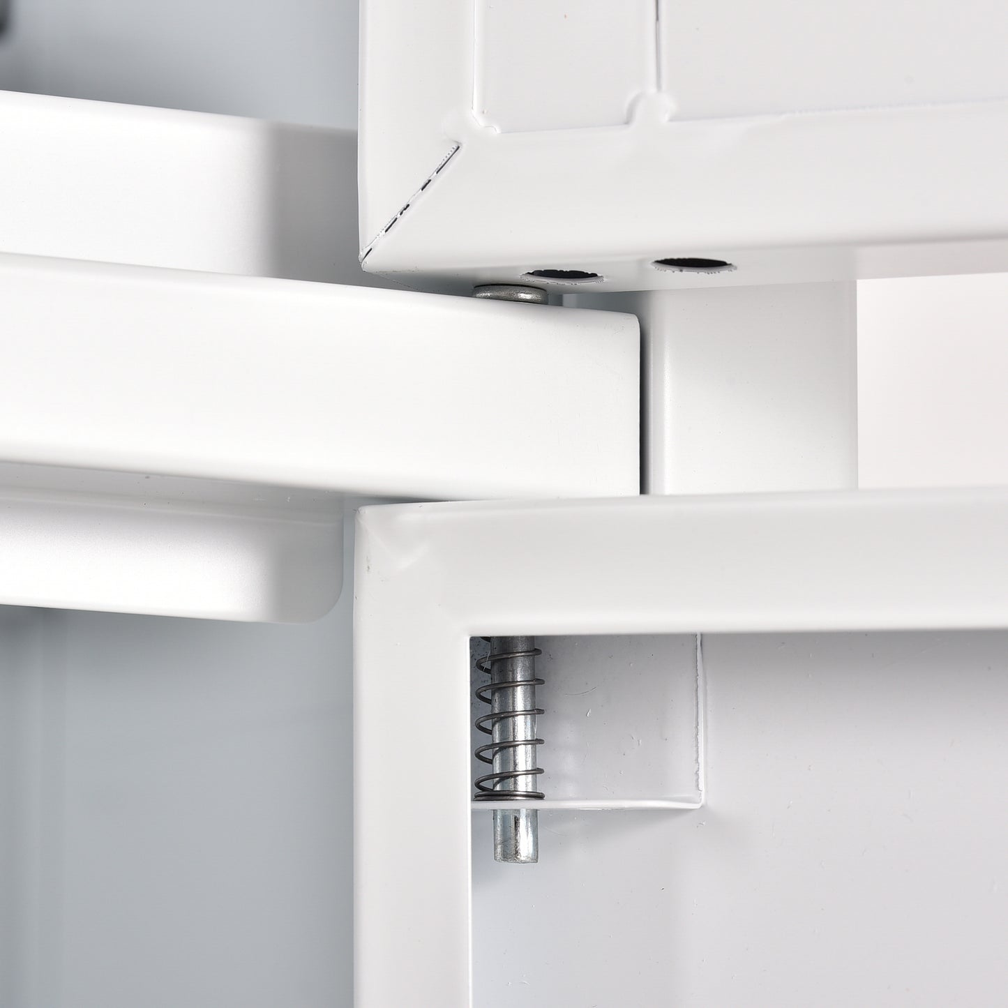 Avish 71-inch White Two Clear Door Metal Cabinet