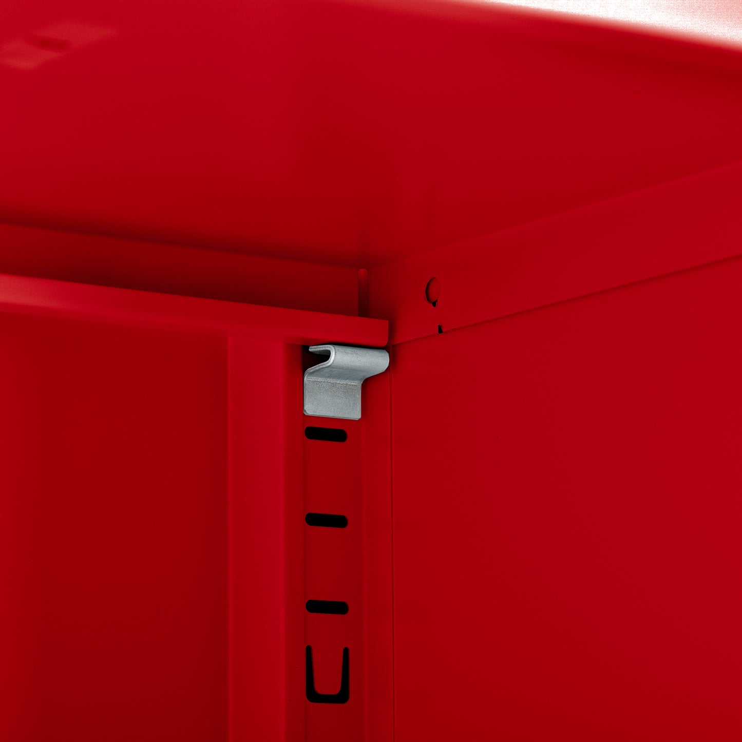 Avish 71-inch Red Two Clear Door Metal Cabinet