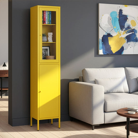 Aviva 71-inch Yellow Two Door Metal Cabinet