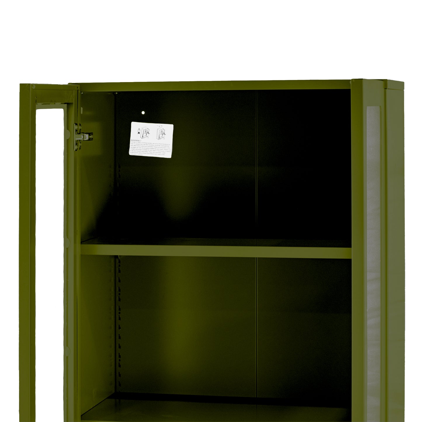 Avice 59-inch Dark Green French Door Metal Cabinet
