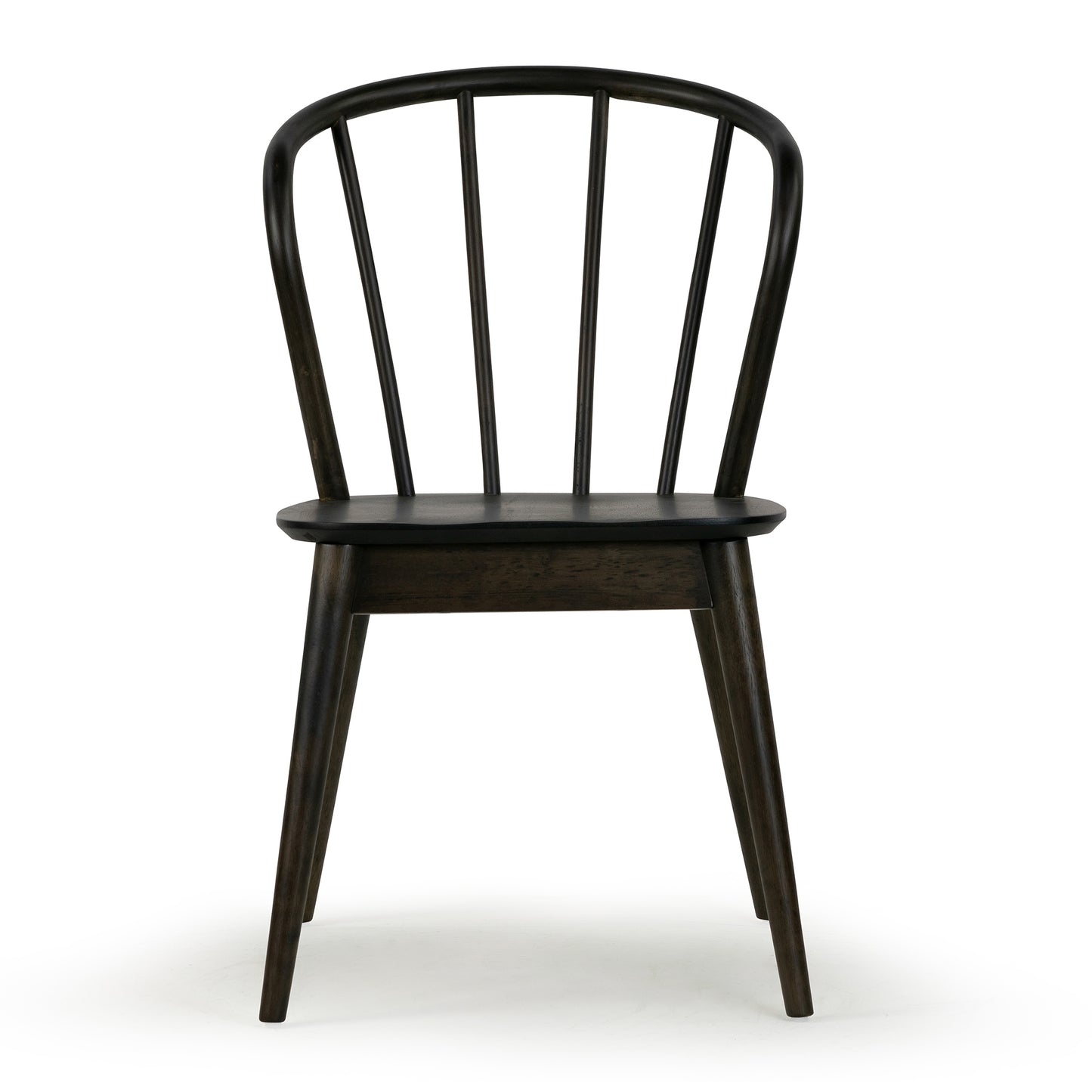 Set of 2 Azure Black Rubberwood Dining Chair with Windsor Back