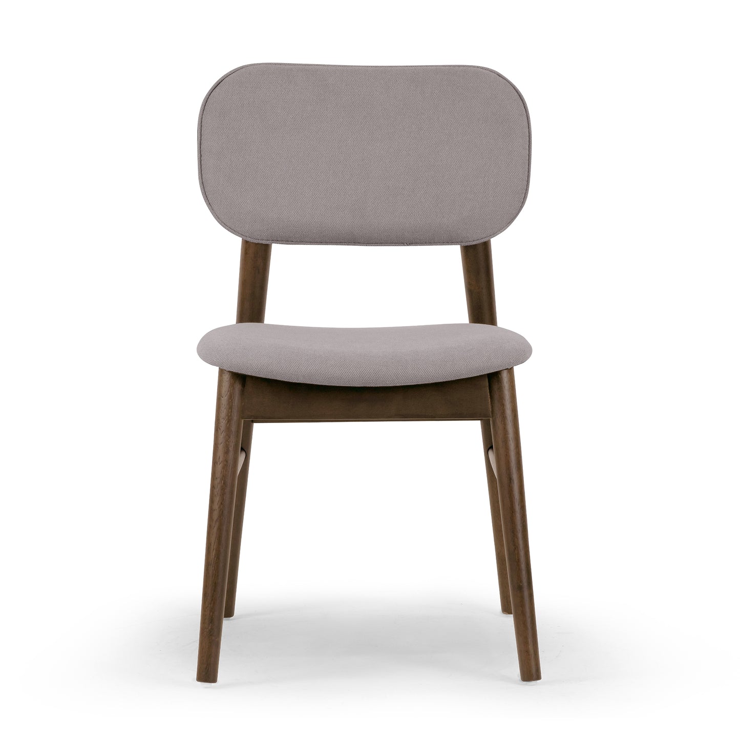 Set of 2 Babette Gray Fabric Dining Chair with Walnut Wood Legs