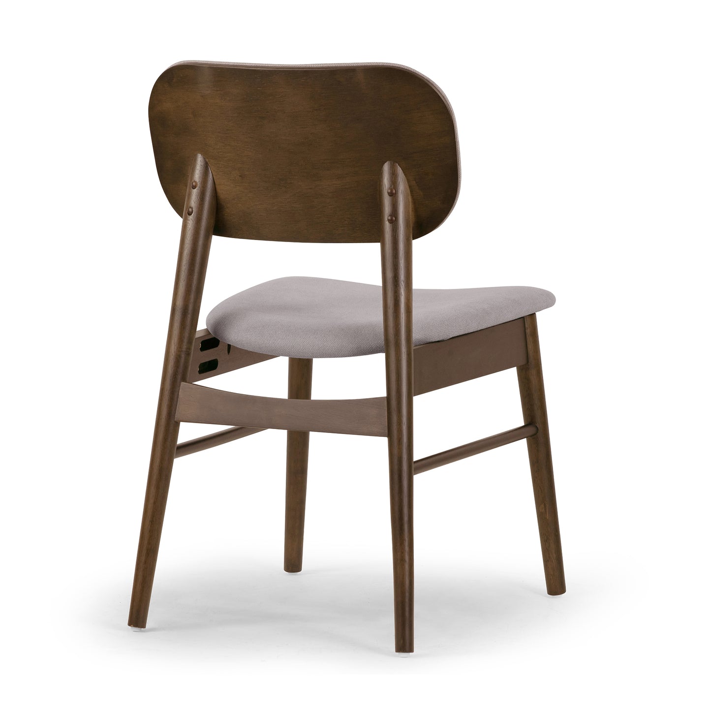 Set of 2 Babette Gray Fabric Dining Chair with Walnut Wood Legs