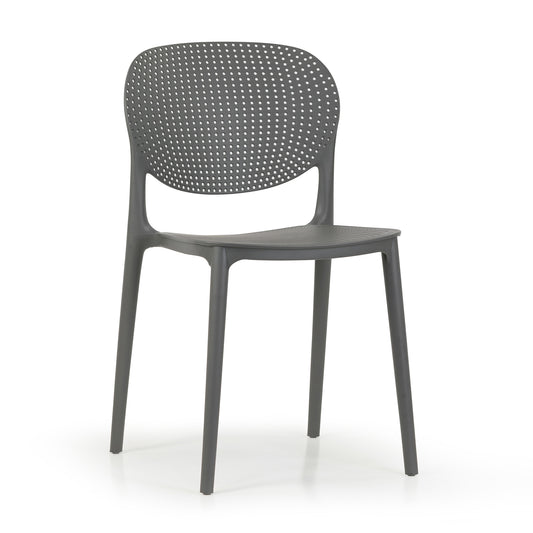 Set of 2 Balin Gray Plastic Dining Chairs