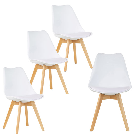 Balint White Cushioned Plastic Dining Chairs