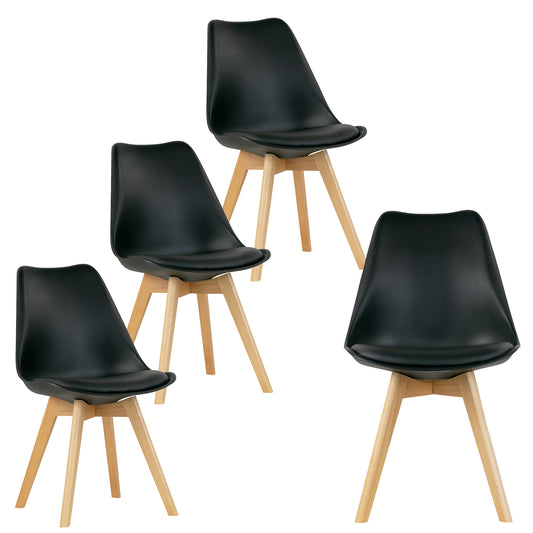 Balint Black Cushioned Plastic Dining Chairs
