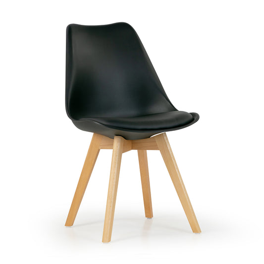 Balint Black Cushioned Plastic Dining Chairs