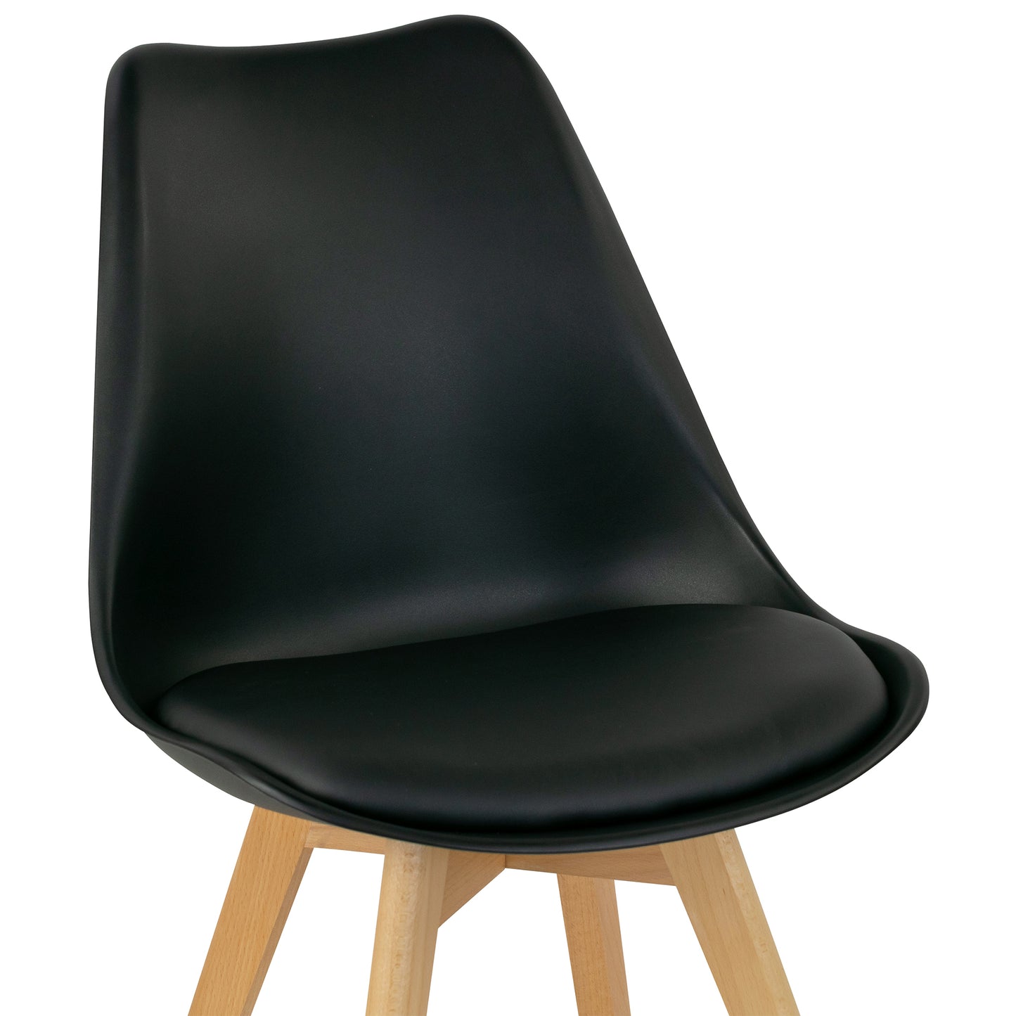 Balint Black Cushioned Plastic Dining Chairs