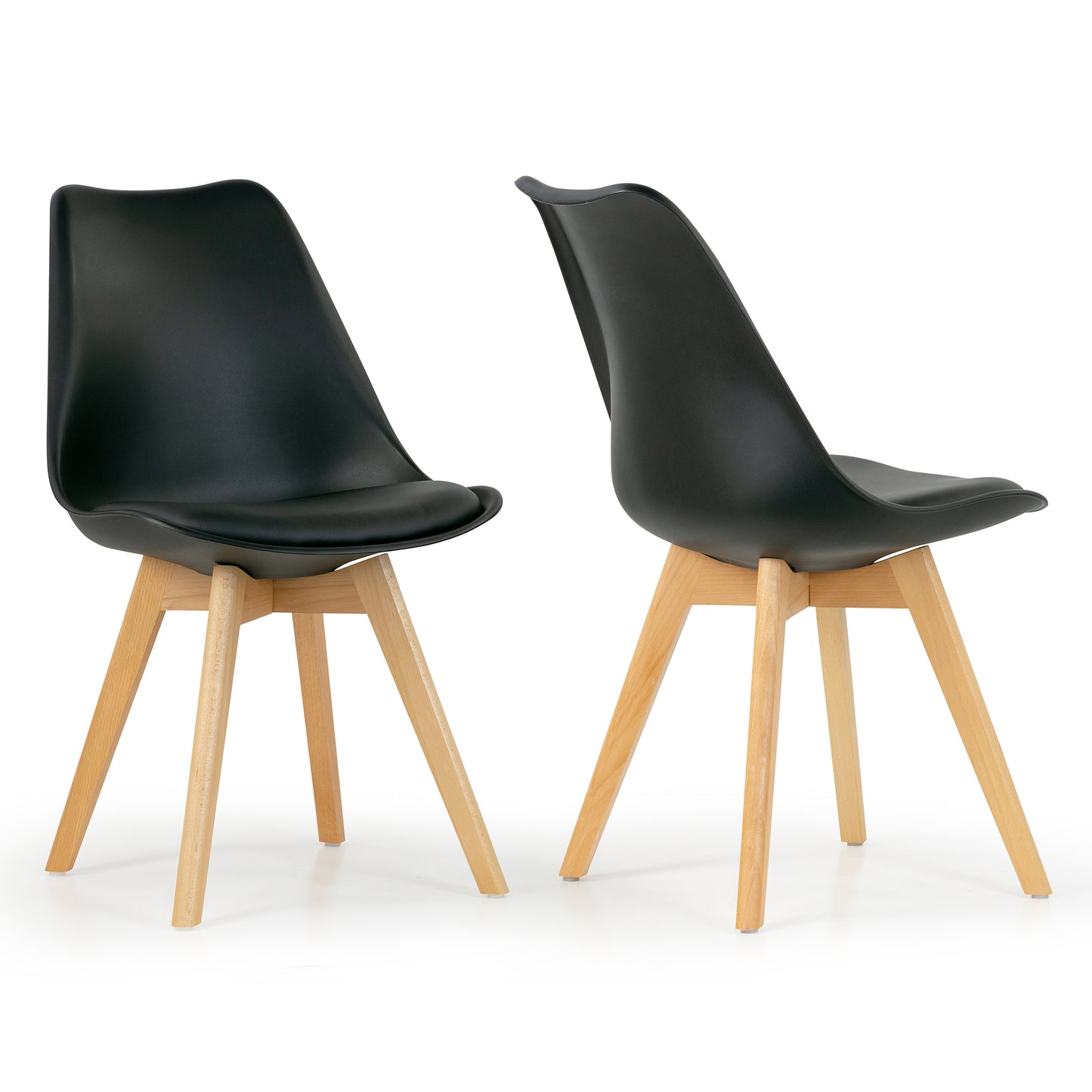 Balint Black Cushioned Plastic Dining Chairs