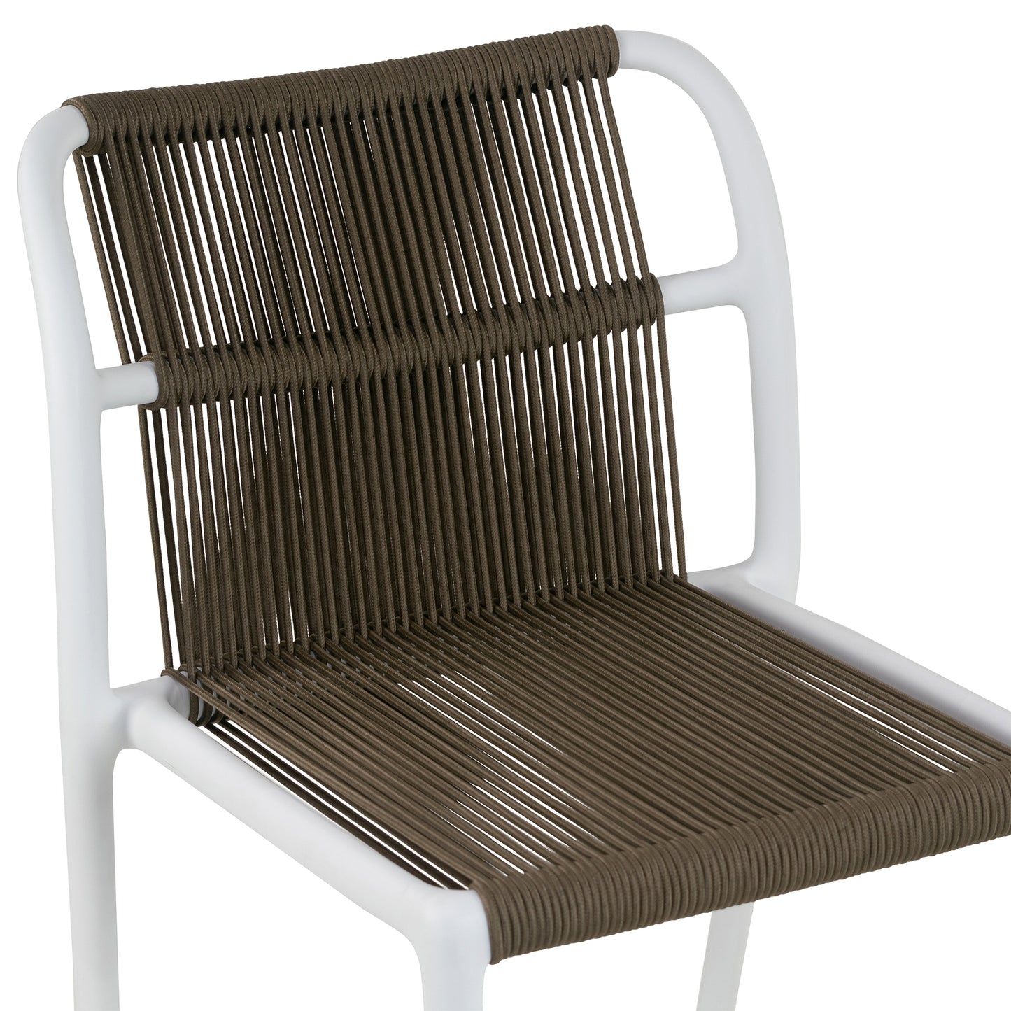 Set of 2 Belden Brown Woven Rope Fabric Dining Chair with Plastic Frame