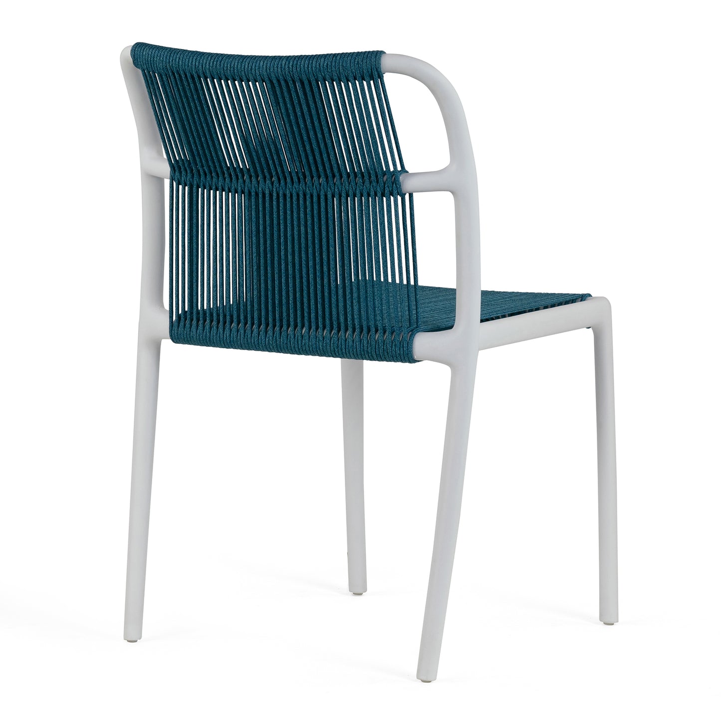 Set of 2 Belden Blue Woven Rope Fabric Dining Chair with Plastic Frame