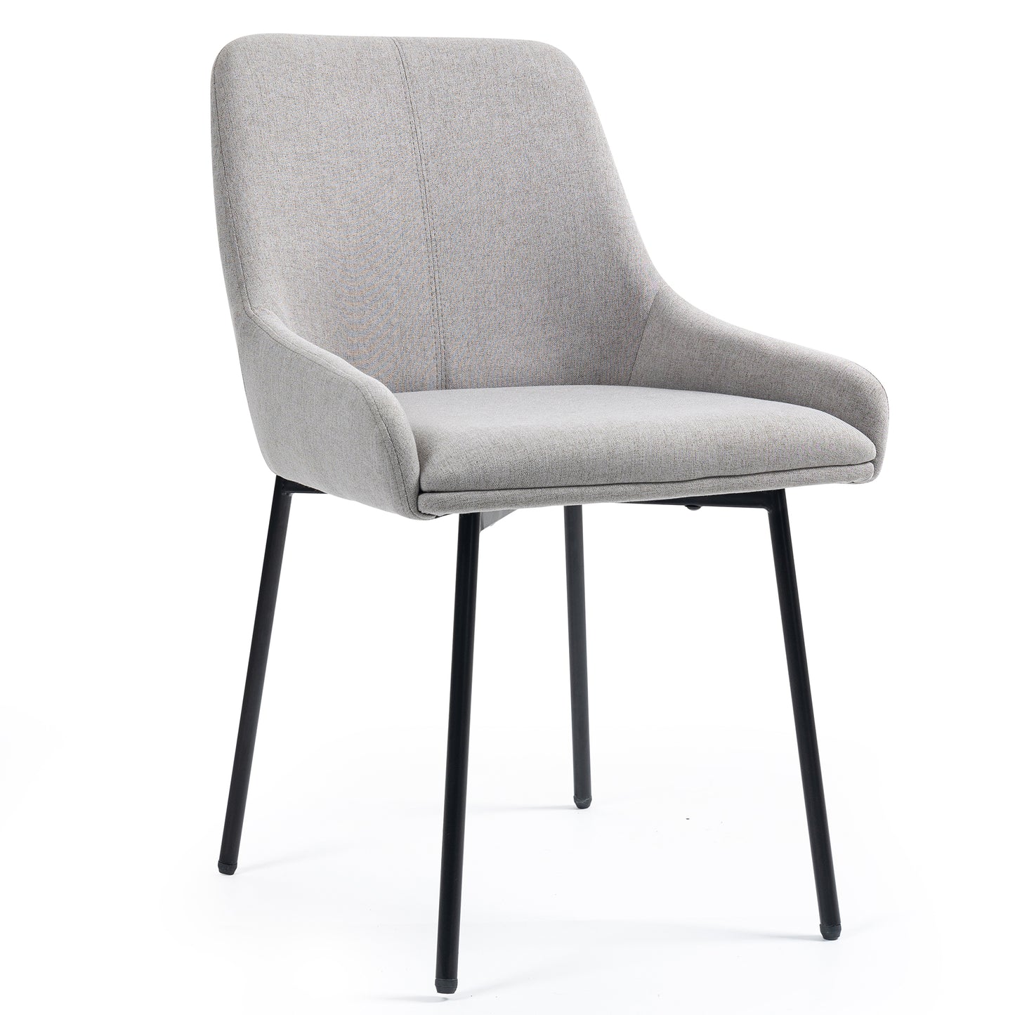 Set of 2 Banner Gray Fabric Dining Chair with Iron Legs