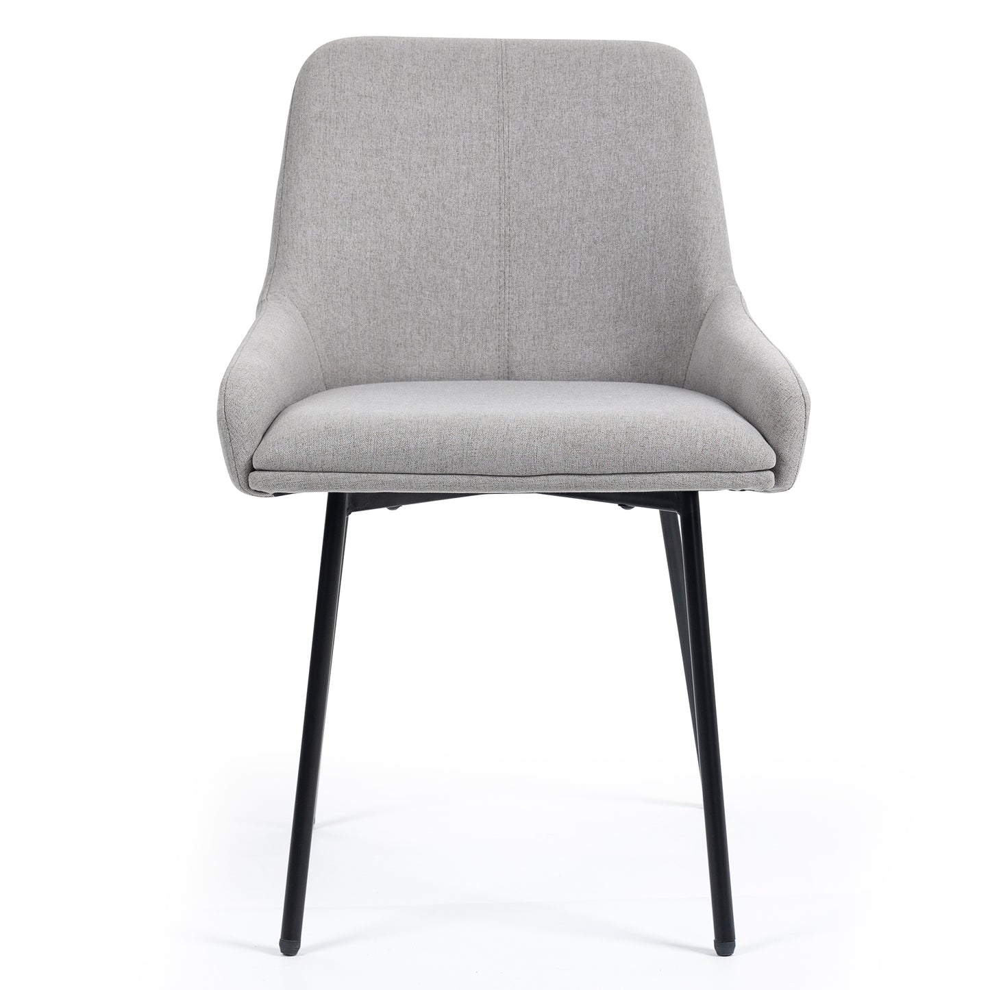 Set of 2 Banner Gray Fabric Dining Chair with Iron Legs