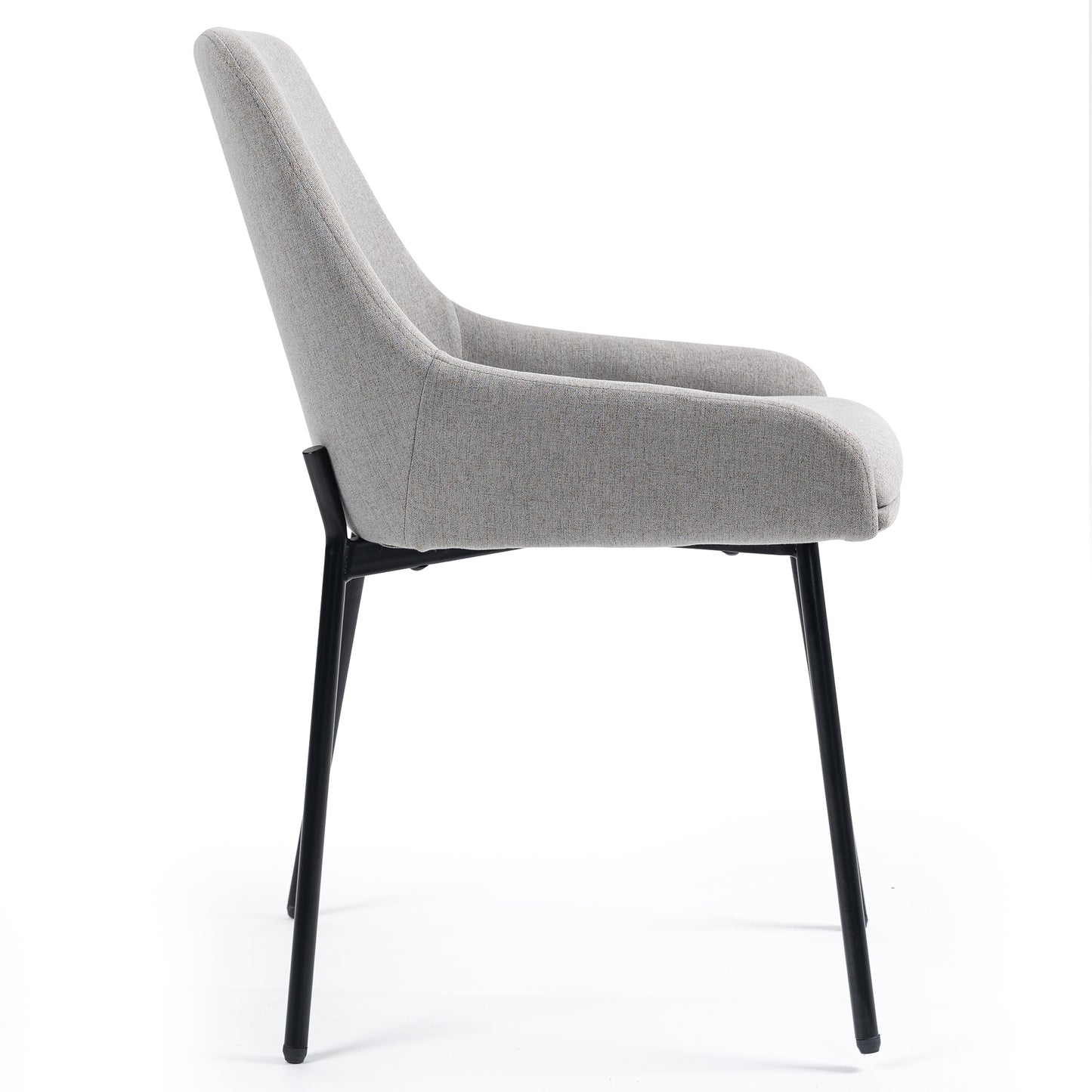 Set of 2 Banner Gray Fabric Dining Chair with Iron Legs