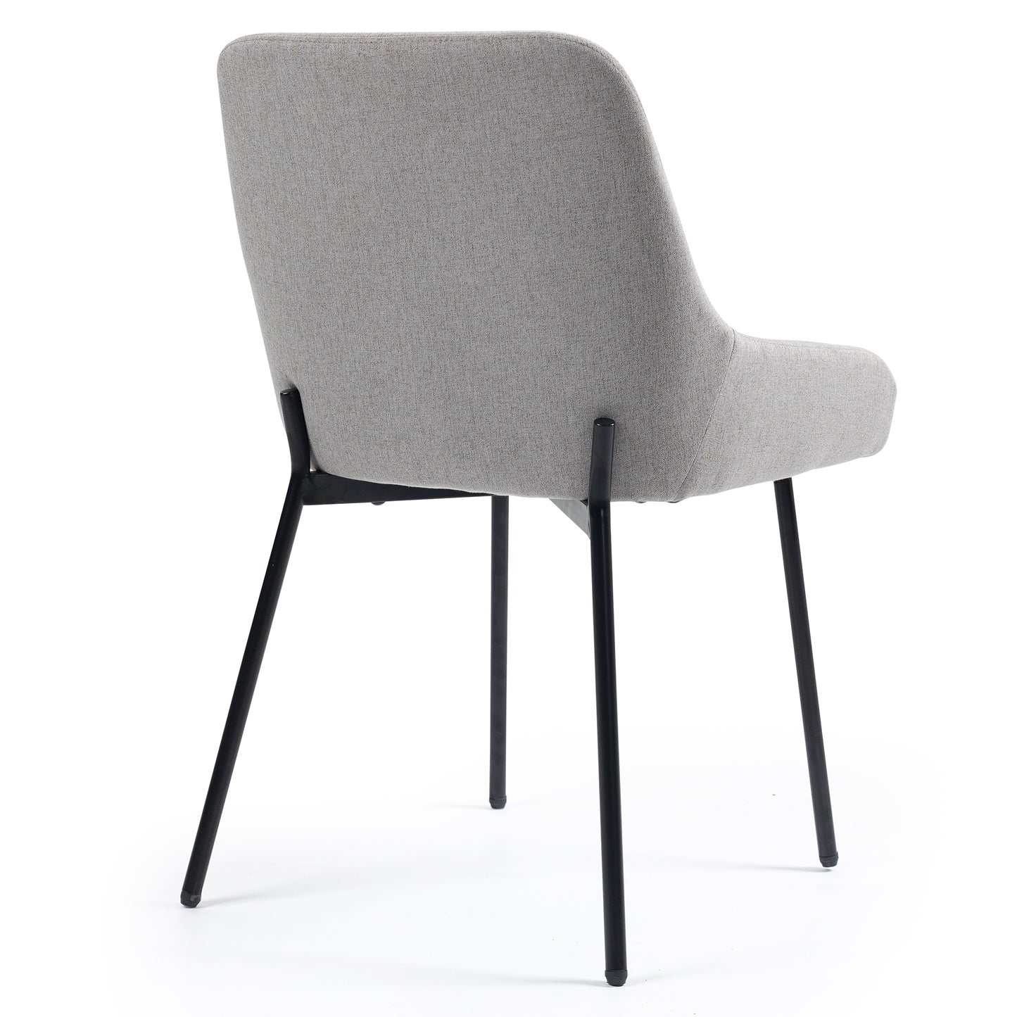 Set of 2 Banner Gray Fabric Dining Chair with Iron Legs