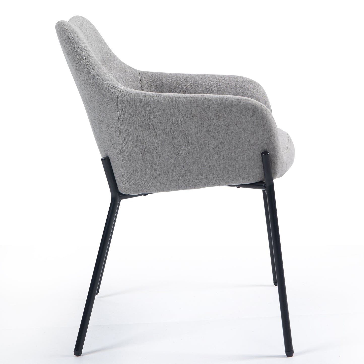 Set of 2 Baran Gray Fabric Dining Chair with Iron Accent Legs