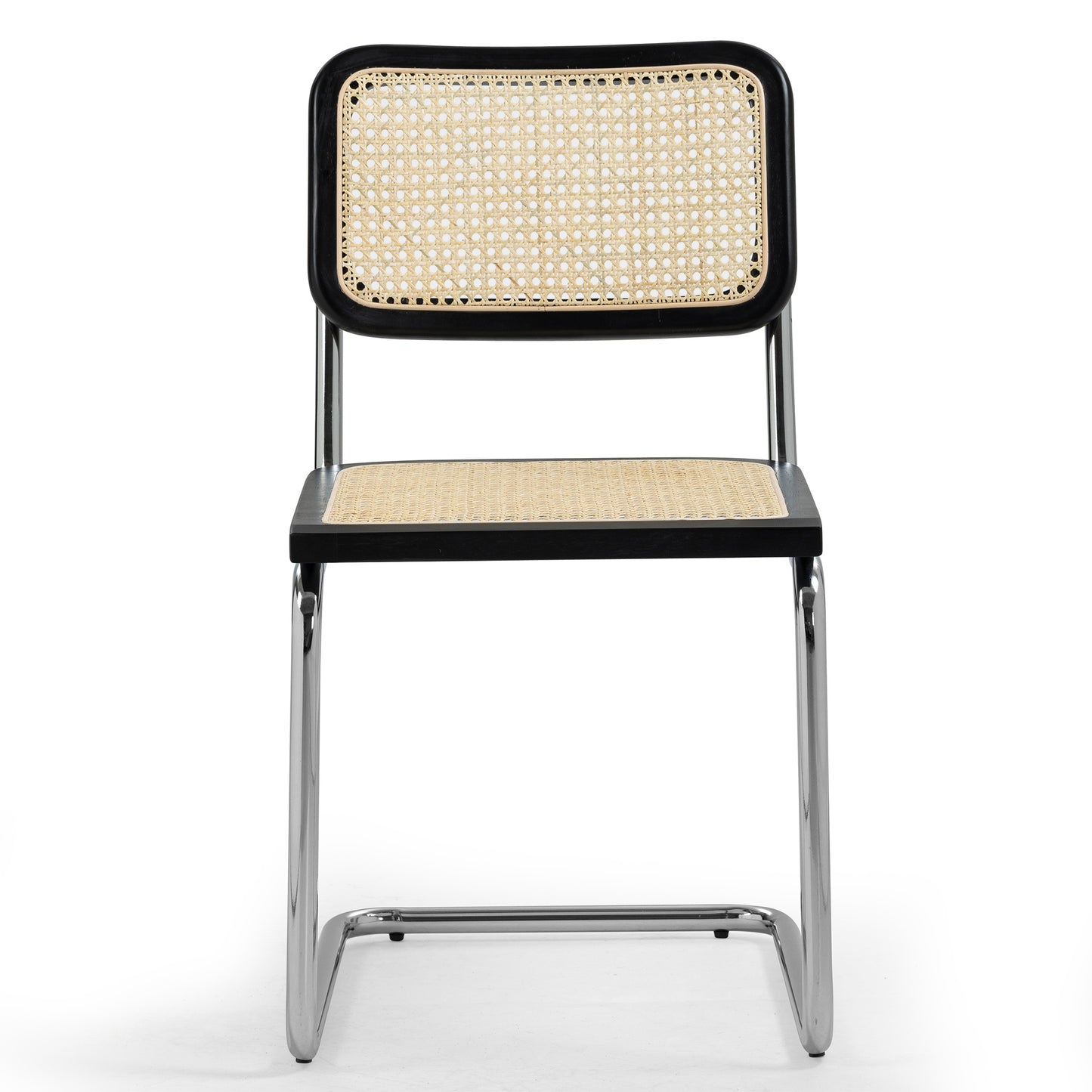 Set of 2 Barnaby Black Wooden Dining Chair with Chrome Legs