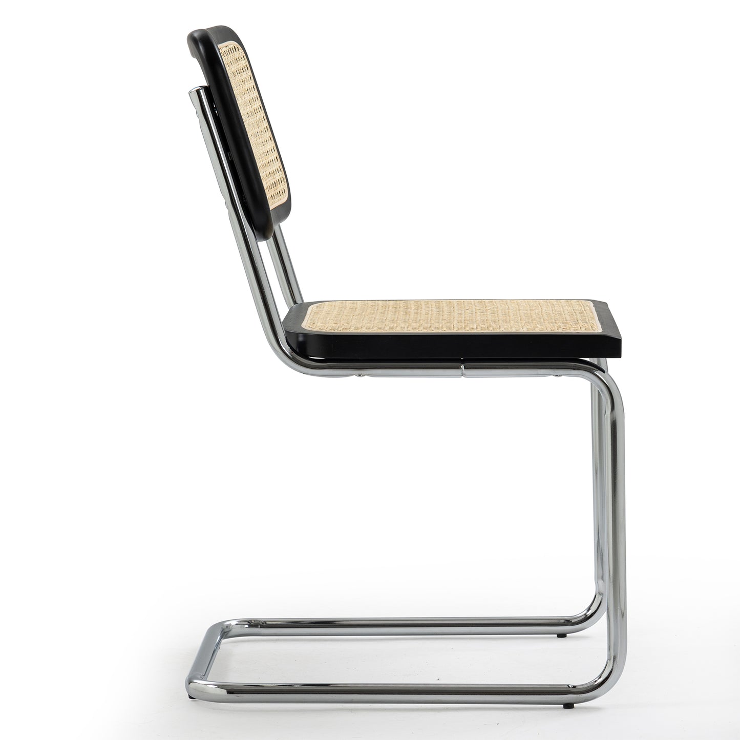 Set of 2 Barnaby Black Wooden Dining Chair with Chrome Legs