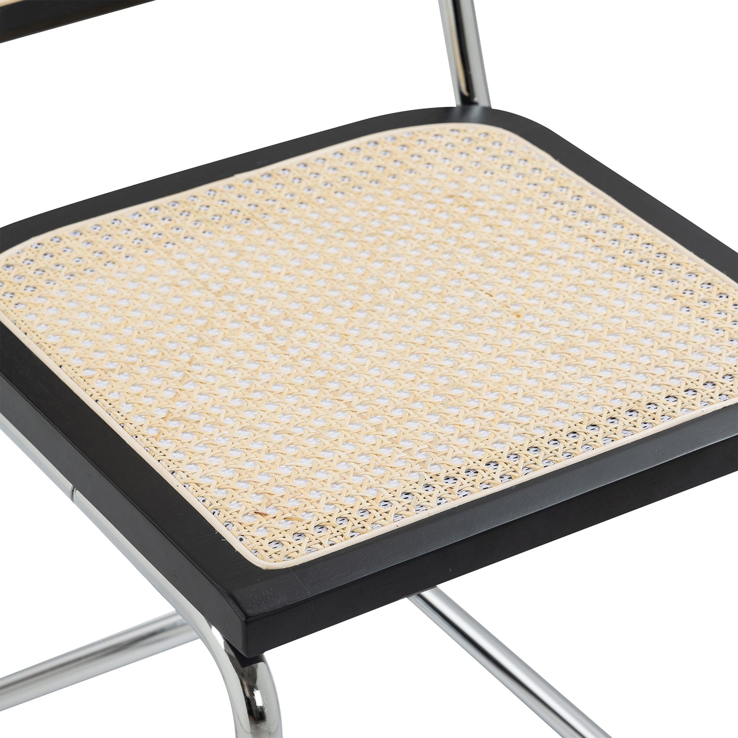 Set of 2 Barnaby Black Wooden Dining Chair with Chrome Legs