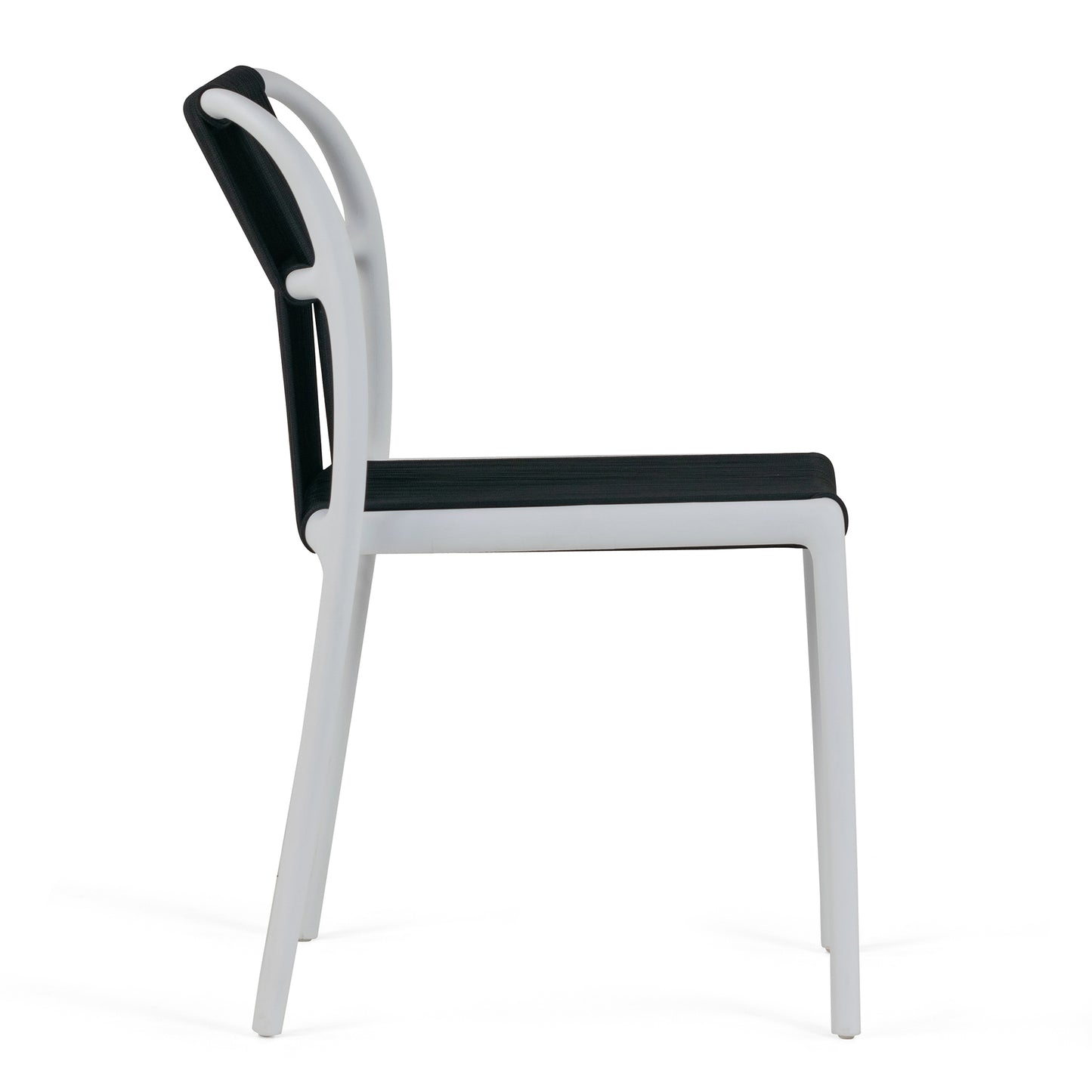 Set of 2 Belden Black Woven Rope Fabric Dining Chair with Plastic Frame