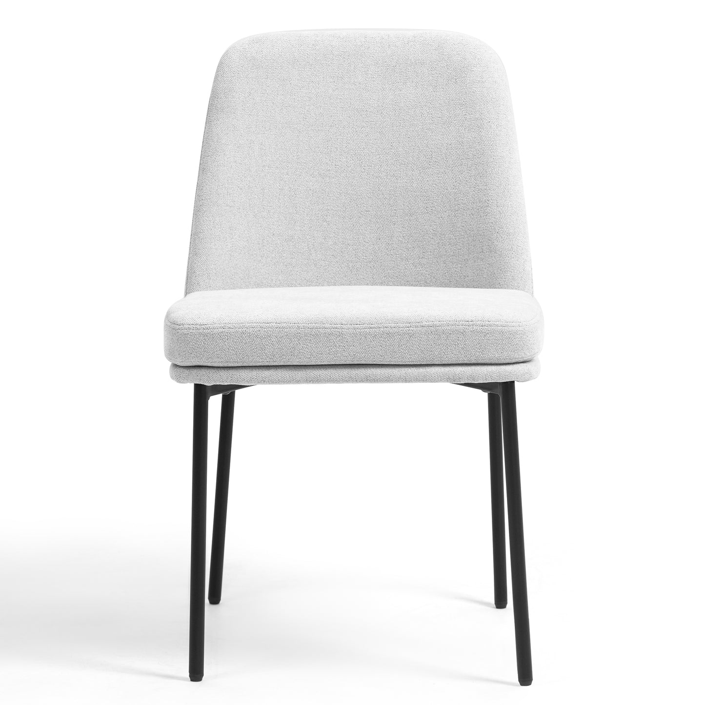 Set of 2 Belindo Gray Fabric Dining Chair with Black Metal Legs