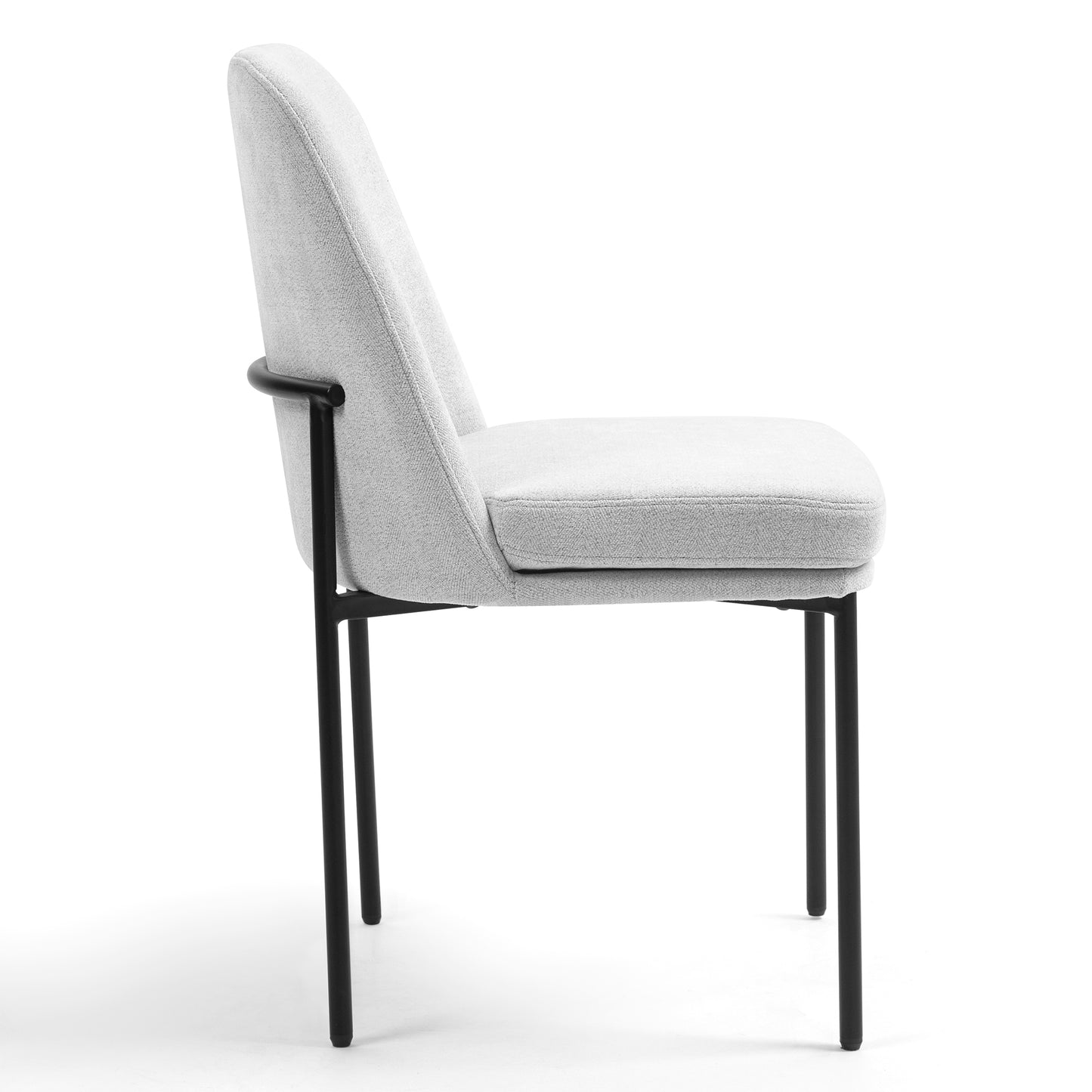 Set of 2 Belindo Gray Fabric Dining Chair with Black Metal Legs