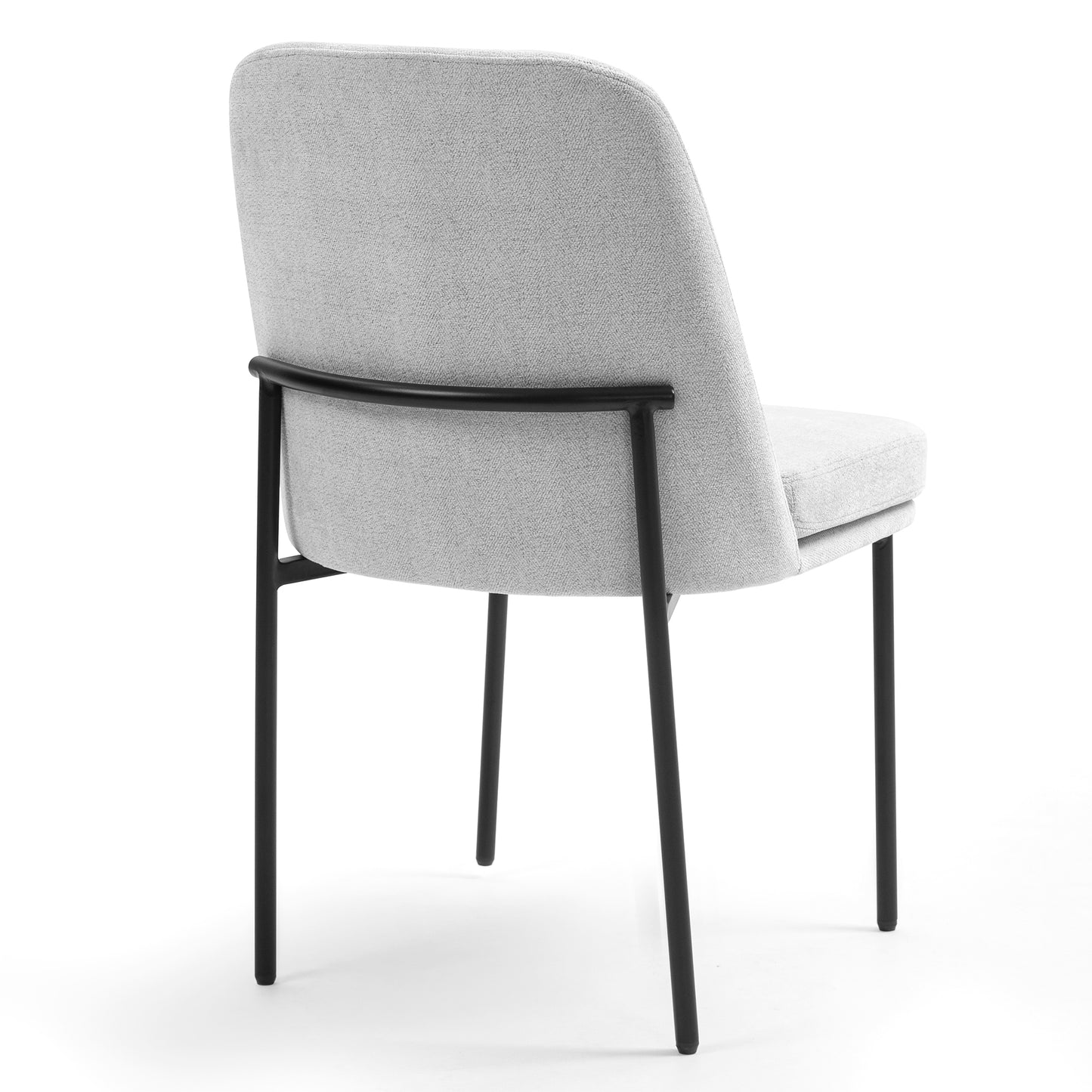 Set of 2 Belindo Gray Fabric Dining Chair with Black Metal Legs