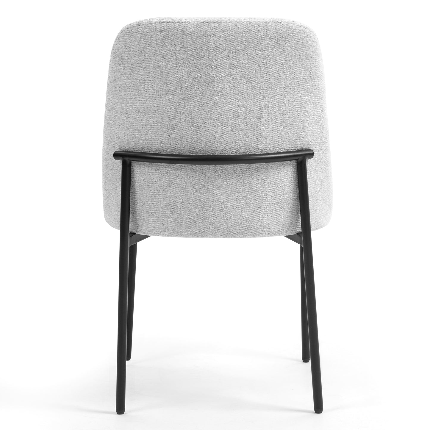 Set of 2 Belindo Gray Fabric Dining Chair with Black Metal Legs