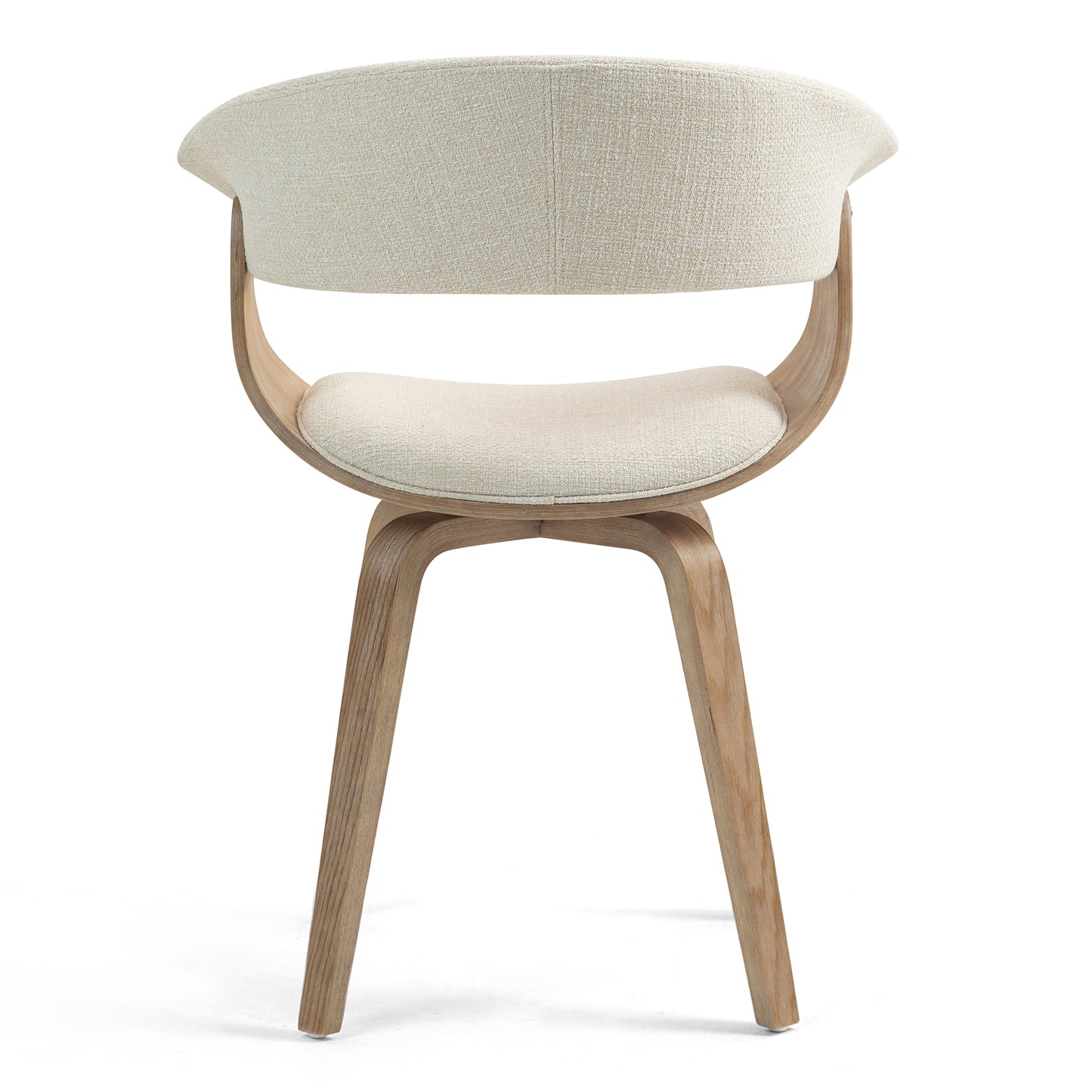 Berkeley Beige Upholstered Fabric Dining Chair with Natural Wood Accent Legs