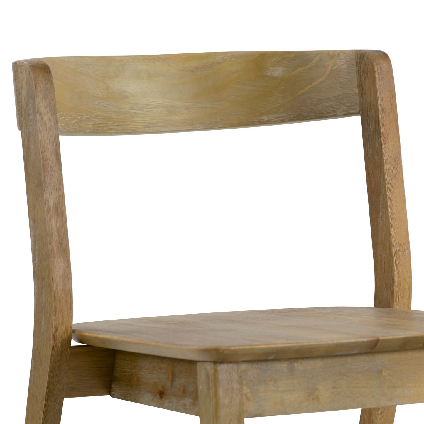 Set of 2 Astor Washed Solid Wood Chair with Curved Back