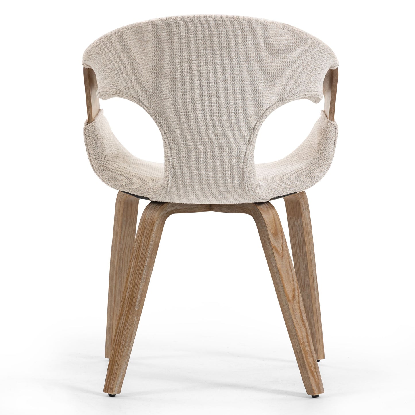 Set of 2 Baylor Beige Fabric Dining Chair with White Washed Wooden Legs