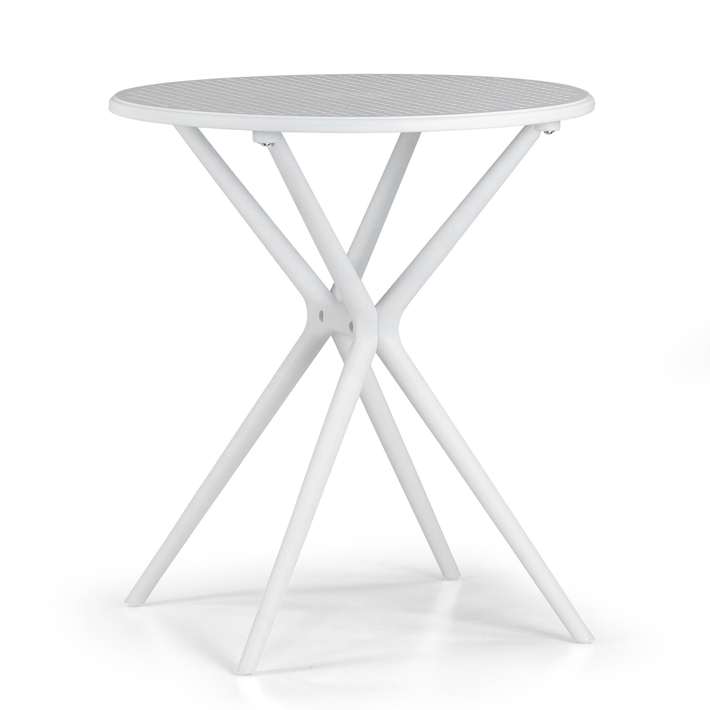 Bates White Plastic Round Dining Table