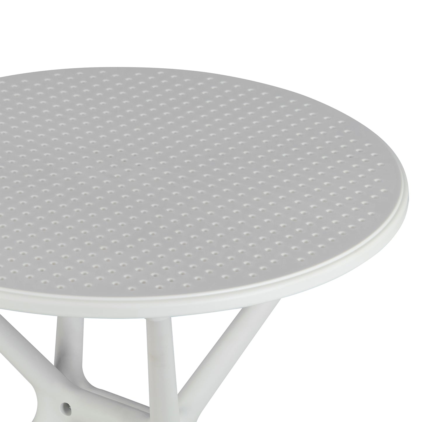 Bates White Plastic Round Dining Table